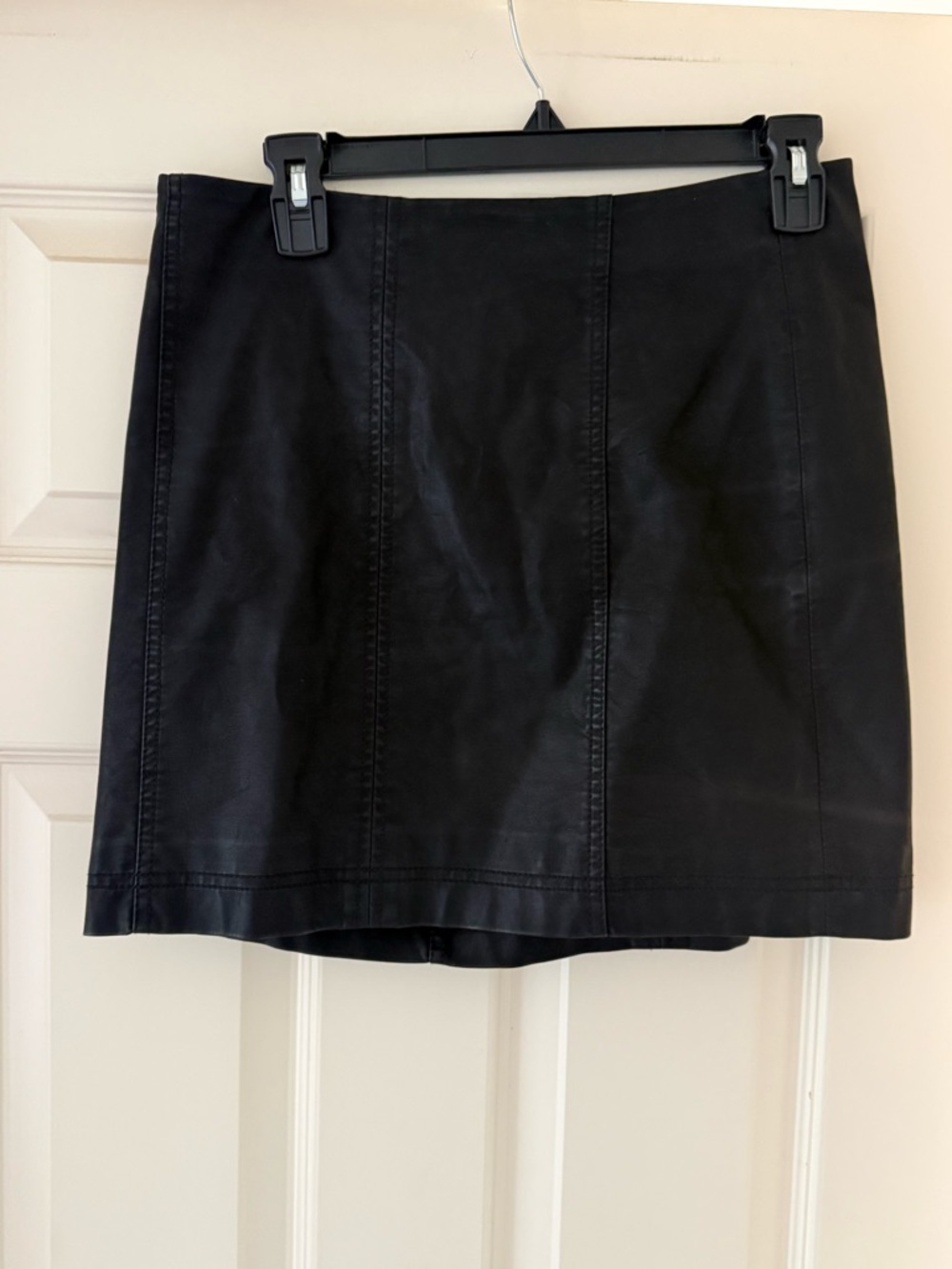 Free People Black Faux Leather Mini Skirt